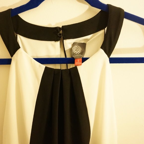 Vince Camuto Geometric Black and White Maxi - Picture 3 of 4